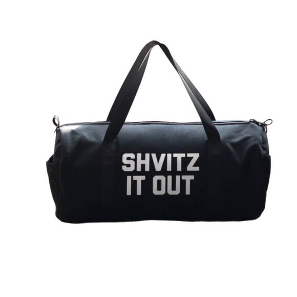 Unkosher Market Handbags - Shvitz it Out Gym Bag UNKOSHER MARKET Black Canvas Removable Strap